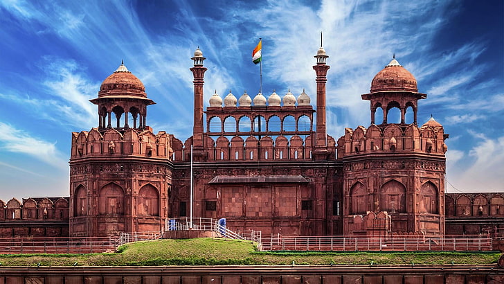 newdelhi-redfort-landmark-sky-wallpaper-preview
